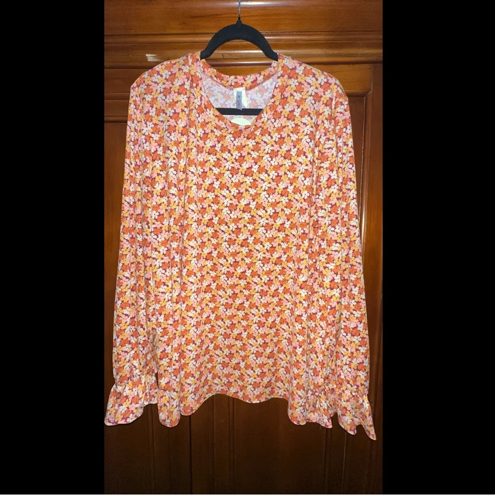 Vintage Inspired Floral Long Sleeve Blouse